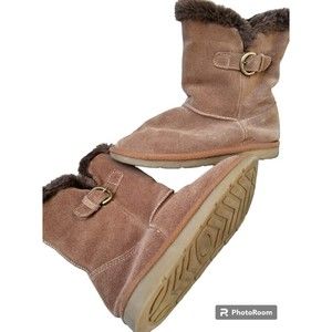 German Brown Leather Boots Size US 9 Fur Lined Rubber Sole EU 39 Comfort